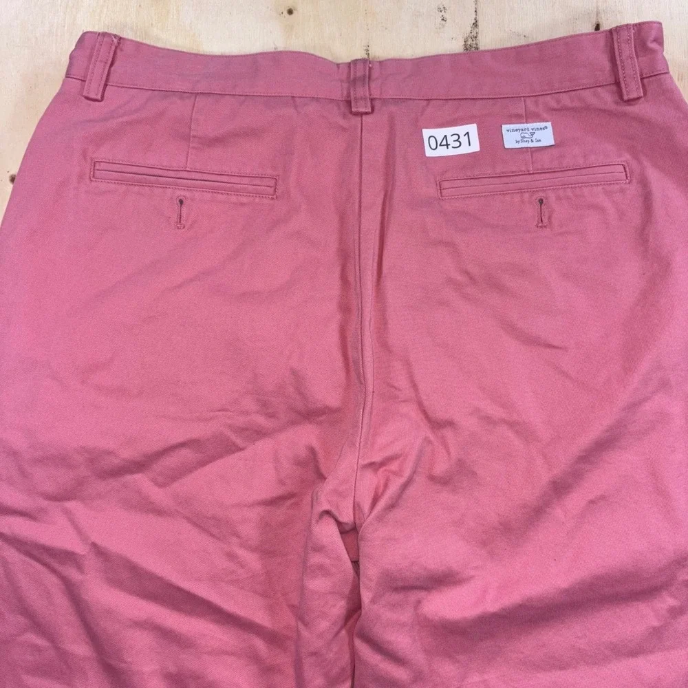 Vineyard Vines Mens 34x32 Club Pant Pink Cotton Chino Straight Leg Preppy